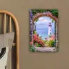 Doorkijk - Vuurtoren - Bloemen - Uitzicht canvas 2cm klein -sfeer3