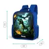 Dinosaurus en draak in vurige junglevallei Kinderrugzak - Blauw middel -productfoto_formaten
