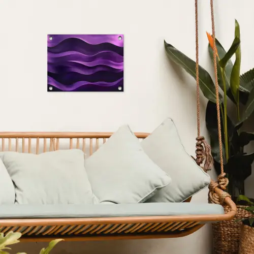 Golven - Abstract - Paars tuinposter los doek klein -sfeer7