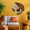 Glas - Ijskoffie - Schaduw - Bruin Wandcirkel Organisch Aluminium middel -sfeer4