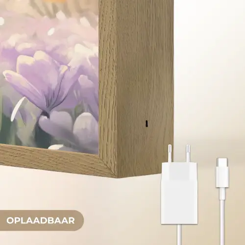 Viooltjes - bij - Zonlicht Light Box met batterij (Wandlamp) middel -USP_websiteoplaadbaarNL