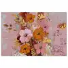 Schilderij - Bloemen - Rustiek - Roze poster papier klein -3d