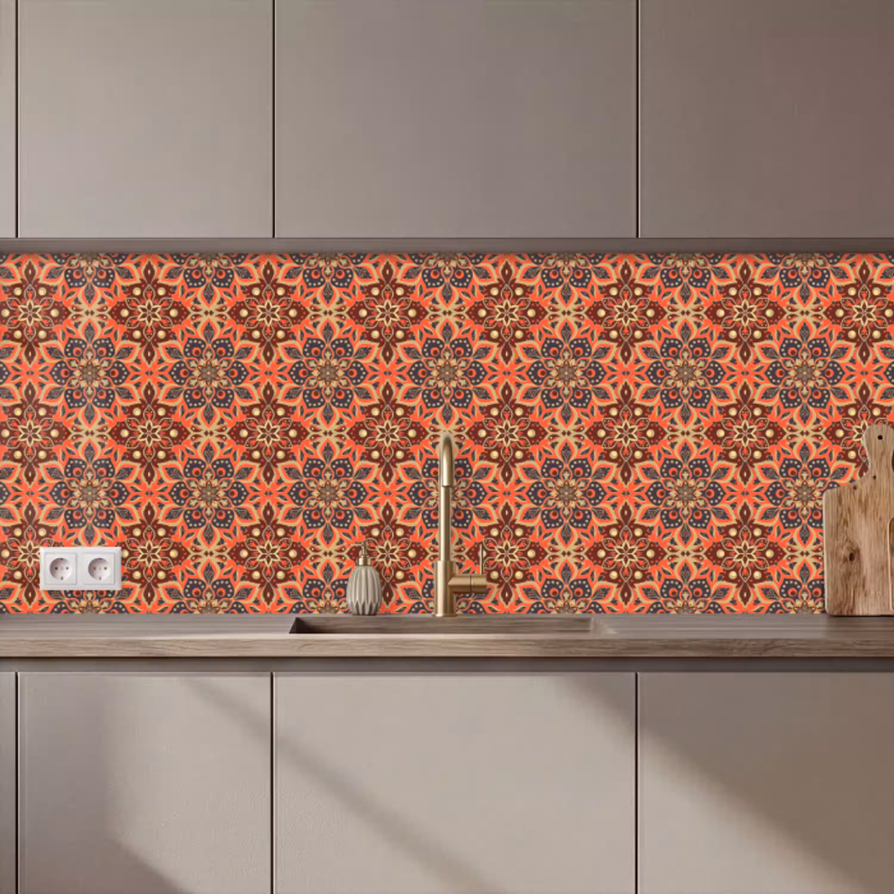 Mandala - Bloemen - Patroon - Retro keuken achterwand 2 middel 871 zz_3dshopping
