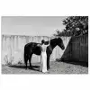 Vrouw - Paard - Artistiek poster papier klein -3d
