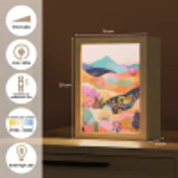 Golvende heuvels - Abstracte planten - Dromerig Light Box met kabel (Tafellamp) klein -USP_FR