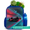 Raceauto - Baan - Neon - Verlichting Kinderrugzak - Blauw middel -inhoud_UK