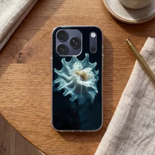 Zeewezen - Wit - Golven - Water Telefoonhoesje iPhone 17 Pro klein -sfeer1