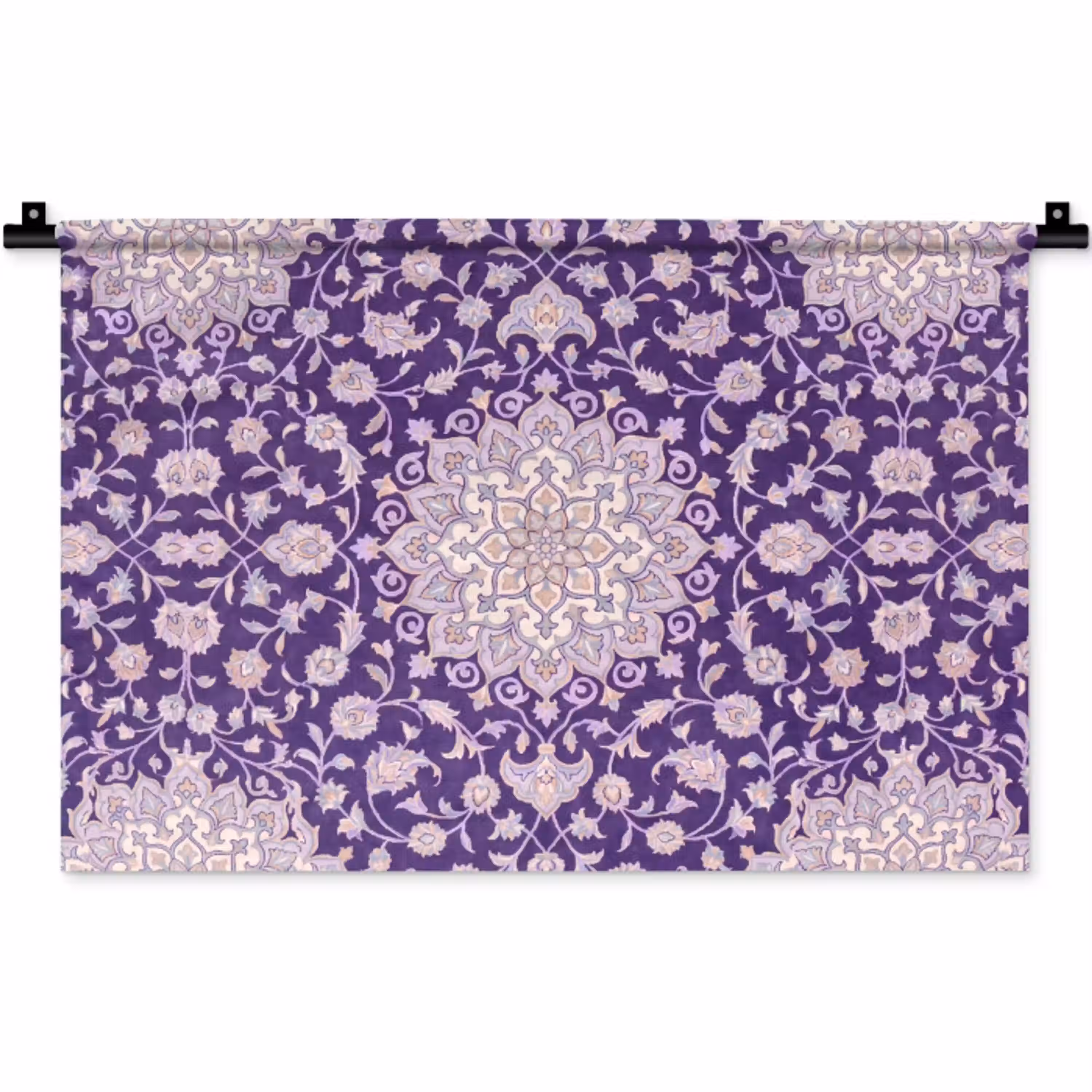 Patroon - Medallion - Oosters - Paars - Decoratie Wandkleed katoen klein -zz3d