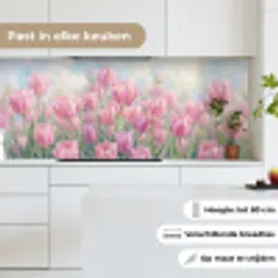 Tulpen - Veld - Lente - Roze keuken achterwand 2 middel -sfeer4_NL