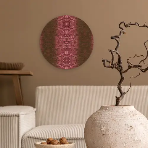 Slang - Boa - Roze - Groen Wandcirkel plexiglas klein 852 -sfeer1