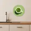 Minimalistisch - Kopjes - Matcha -Groen KitchenYeah - Keuken - Wandcirkel Forex klein -sfeer3