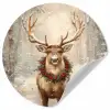 Kerst - Rendier - Winter - Krans Wandcirkel behangsticker klein -3d