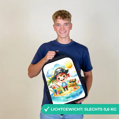 Piraat op een eiland Rugzak - Zwart middel -sfeer7_NL