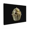 Cupcake - Eten - Goud - Zwart Tuinposter op houten frame 2 cm dik klein -3d