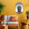 Boeddha hoofd - Buddha - Lucht - Spiritueel - Meditatie Wandcirkel Ovaal Forex klein -sfeer4