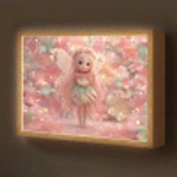 Fee - Bloemen - Roze Light Box met batterij (Wandlamp kind) middel -z3d_website