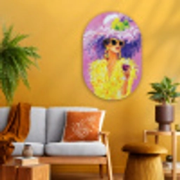 Zonnebril - Vrouw - Jas - Veren Wandcirkel Ovaal Glas middel -sfeer4