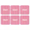 Gestreept - Roze - Chéri onderzetter kurk middel -3d
