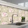 Roos - Patronen - Bloemen keuken achterwand 2 middel 871 -3d_schuin