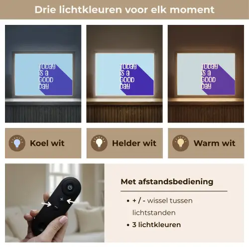 Today is a good day - Blauw - Schaduw Light Box met batterij (Wandlamp) middel -USP_lichtkleurNL