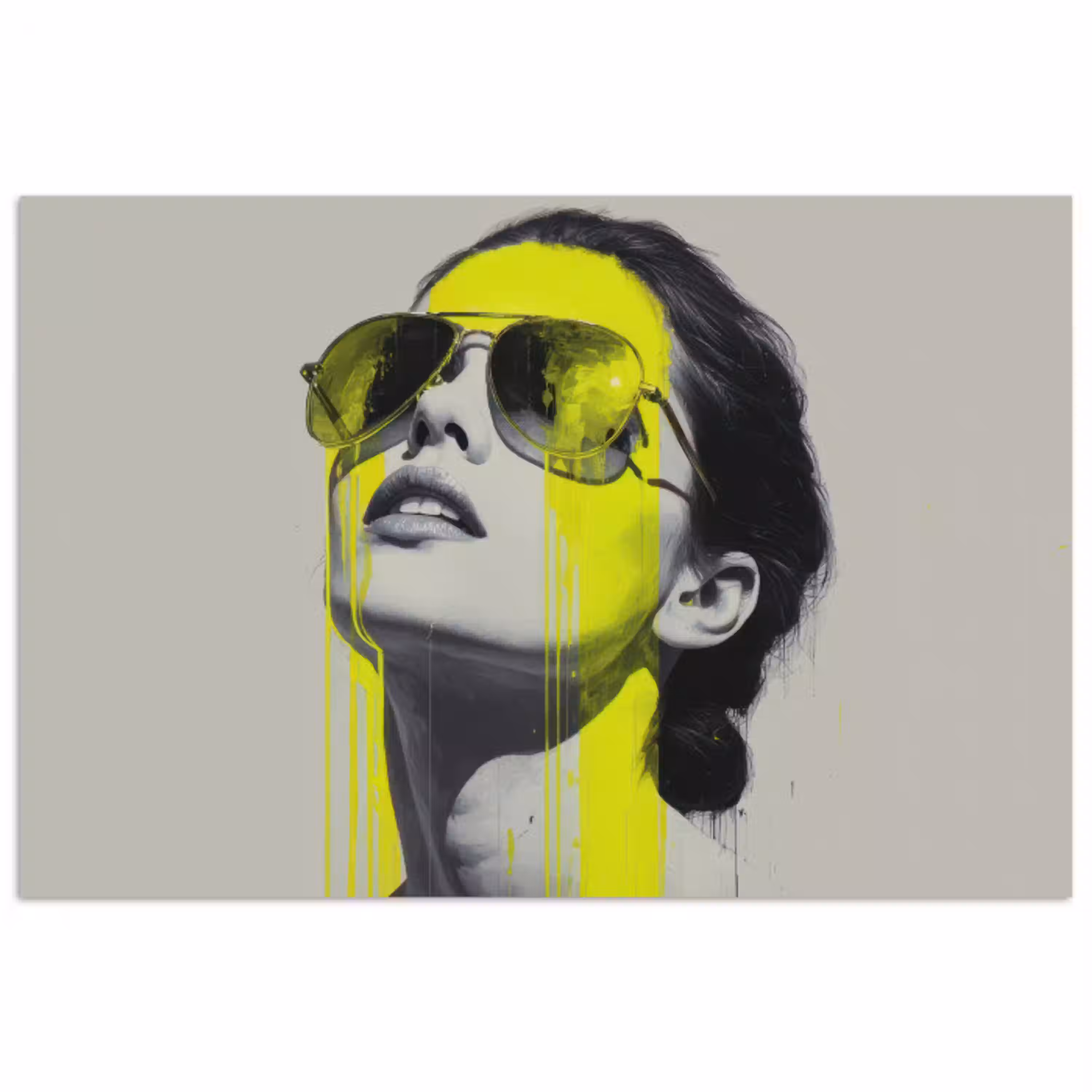 Vrouw - Bril - Verf poster papier klein -3d