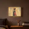 Vrouw - Silhouet - Patronen - Sierlijk Light Box met batterij (Wandlamp) middel -sfeer4