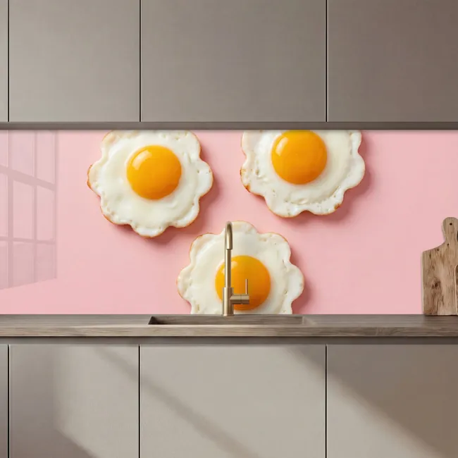 Küchenrückwand - Eier - Blume - Rosa