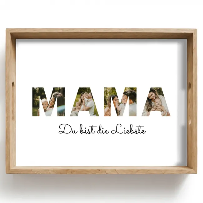 Personalisierte Tablett - Mutti - Buchstaben-Collage