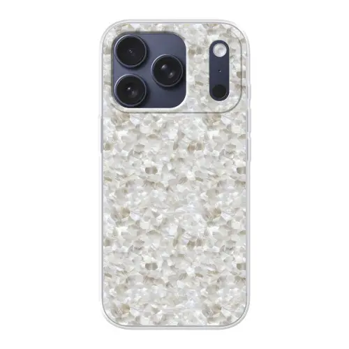 Wit - Penseelstreken - Reliëfeffect Telefoonhoesje iPhone 17 Pro klein 878 -3d