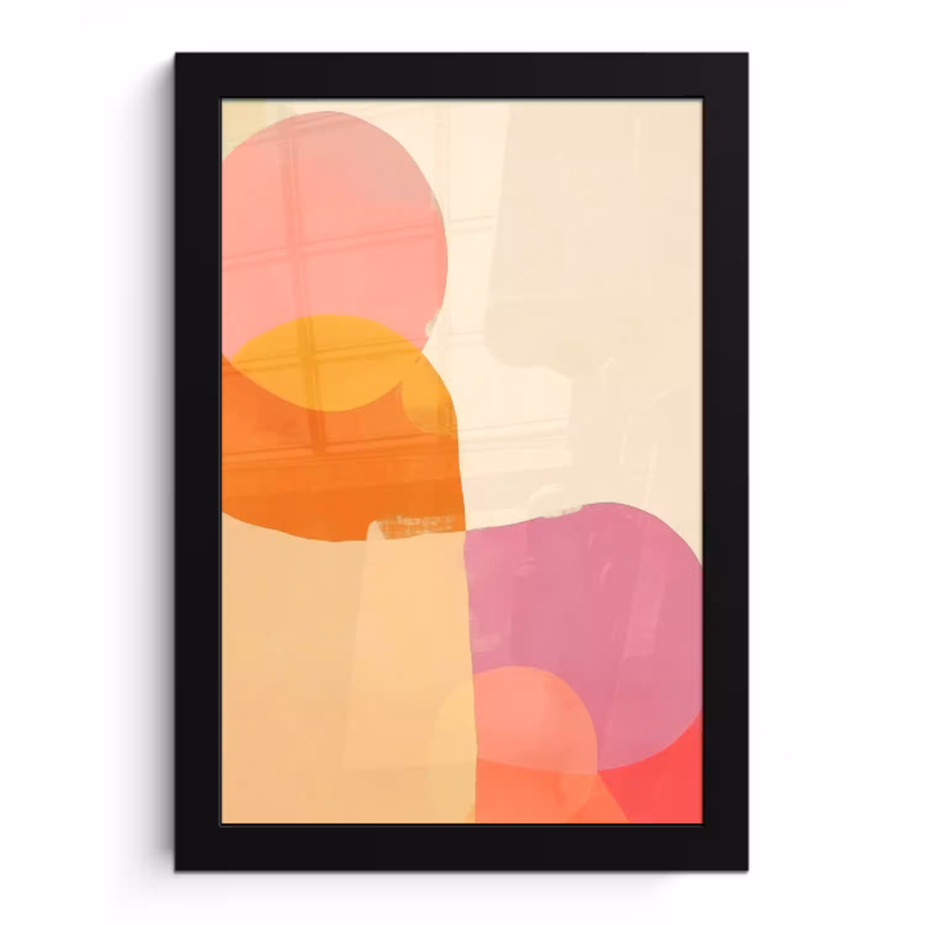 Vormen - Abstract - Kleurrijk fotolijst zwart zonder passe partout klein -3d