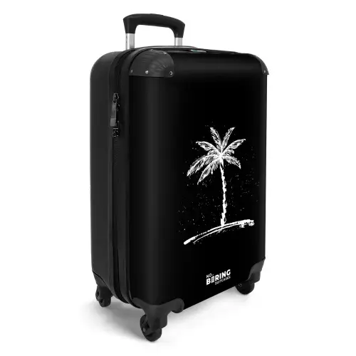 Palmbomen - Palmboom op zwarte achtergrond NBS - Handbagage koffer - Kinderen Unisex middel -productfoto_3d