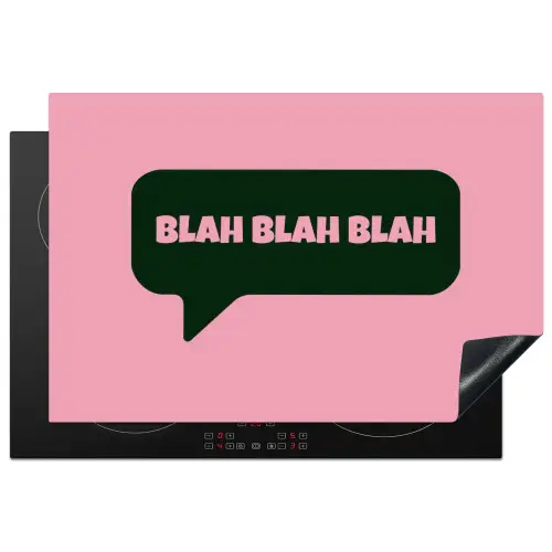 Roze - Tekstwolk - Groen - BLAH BLAH BLAH Inductie beschermer vinyl 3mm klein -3d