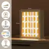 Geometrisch - Patroon - Geel - Roze Light Box met kabel (Tafellamp) klein 925 -USP_NL