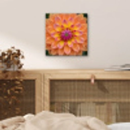 Dahlia - Bloem - Oranje aluminium wit klein -sfeer3