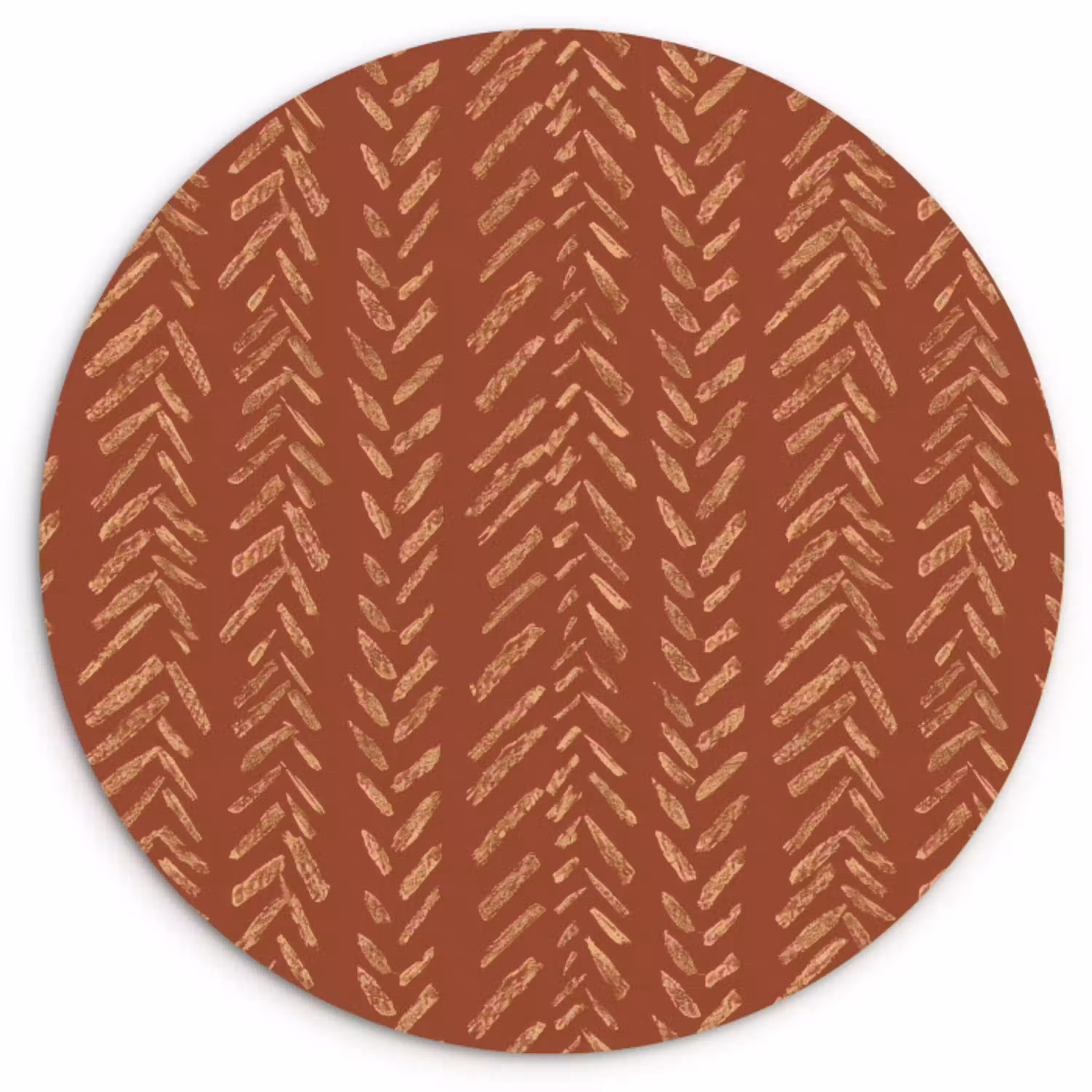 Terracotta - Visgraat - Ambachtelijk - Patroon Wandcirkel kunststof plaat 5mm dik klein 188 -3d