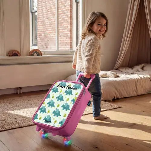 Dinos - Patroon - Natuur Kinderkoffer - Roze klein -sfeer1