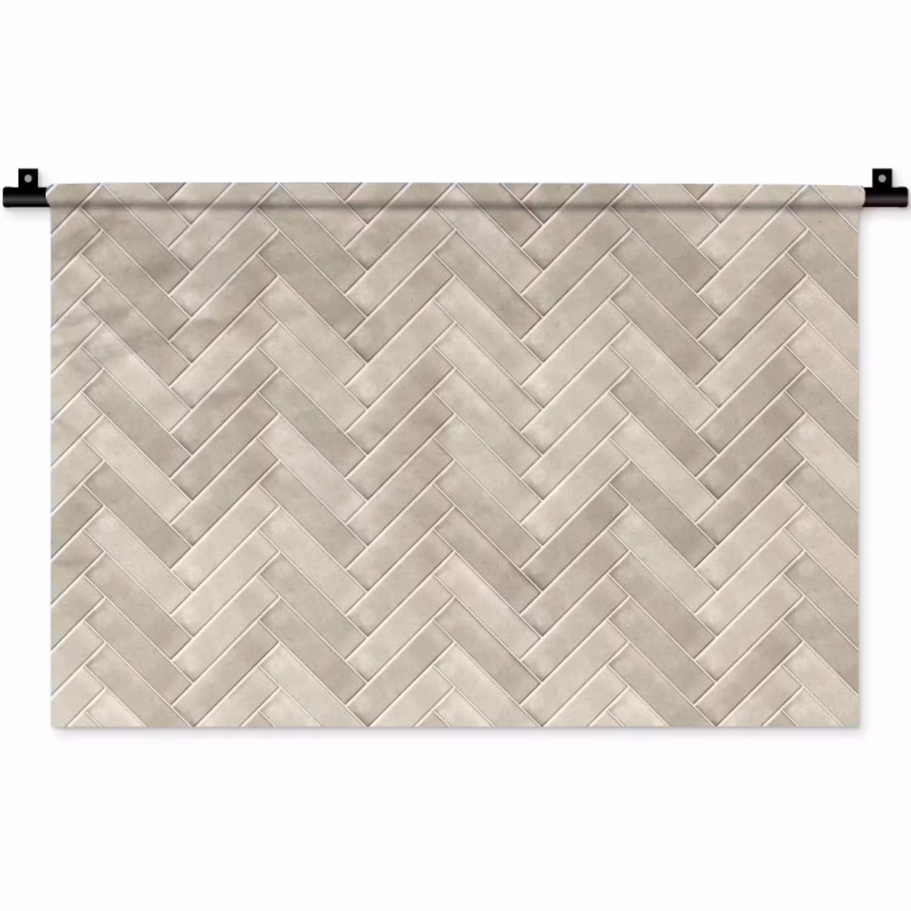 Visgraat - Wandtegel - Beige Wandkleed katoen klein 269 -zz3d