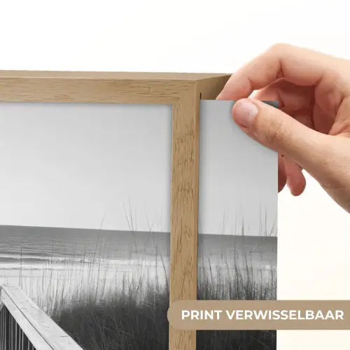 Loopbrug - Hout - Strand - Zee Light Box met batterij (Wandlamp) middel -USP_websiteprintNL