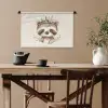 Luiaard - Dieren - Bohemian - Boho Wandkleed katoen klein -sfeer6