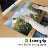 Grasveld - Eieren - Bloemen Muismat XXL klein -sfeer3