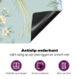 Vogel - Bloemen - Kleurrijk Inductie beschermer vinyl 3mm middel -zzzzzzz-cc-onderkant