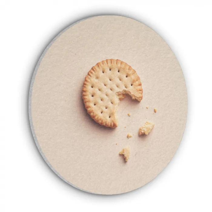 Koekje - Kruimels - beige Akoestische PET Vilt - Rond klein -3d