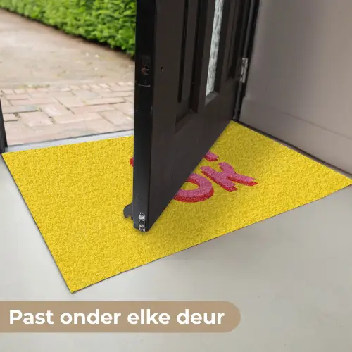 Oh ok - 3D - Geel - Roze Deurmat klein -USP_NL