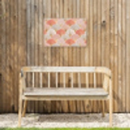 Waaiers - Goud - Roze Tuinposter op houten frame 2 cm dik klein 845 -sfeer4