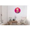 Geit - Hoorns - Kimono - Kleurrijk Wandcirkel aluminium klein -woonkamer