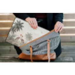 Kraanvogels - Palmbomen - Tropisch laptophoes neopreen klein -tas