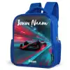 Formule 1 - Raceauto - Rood - Neonverlichting Kinderrugzak - Blauw middel -schuin