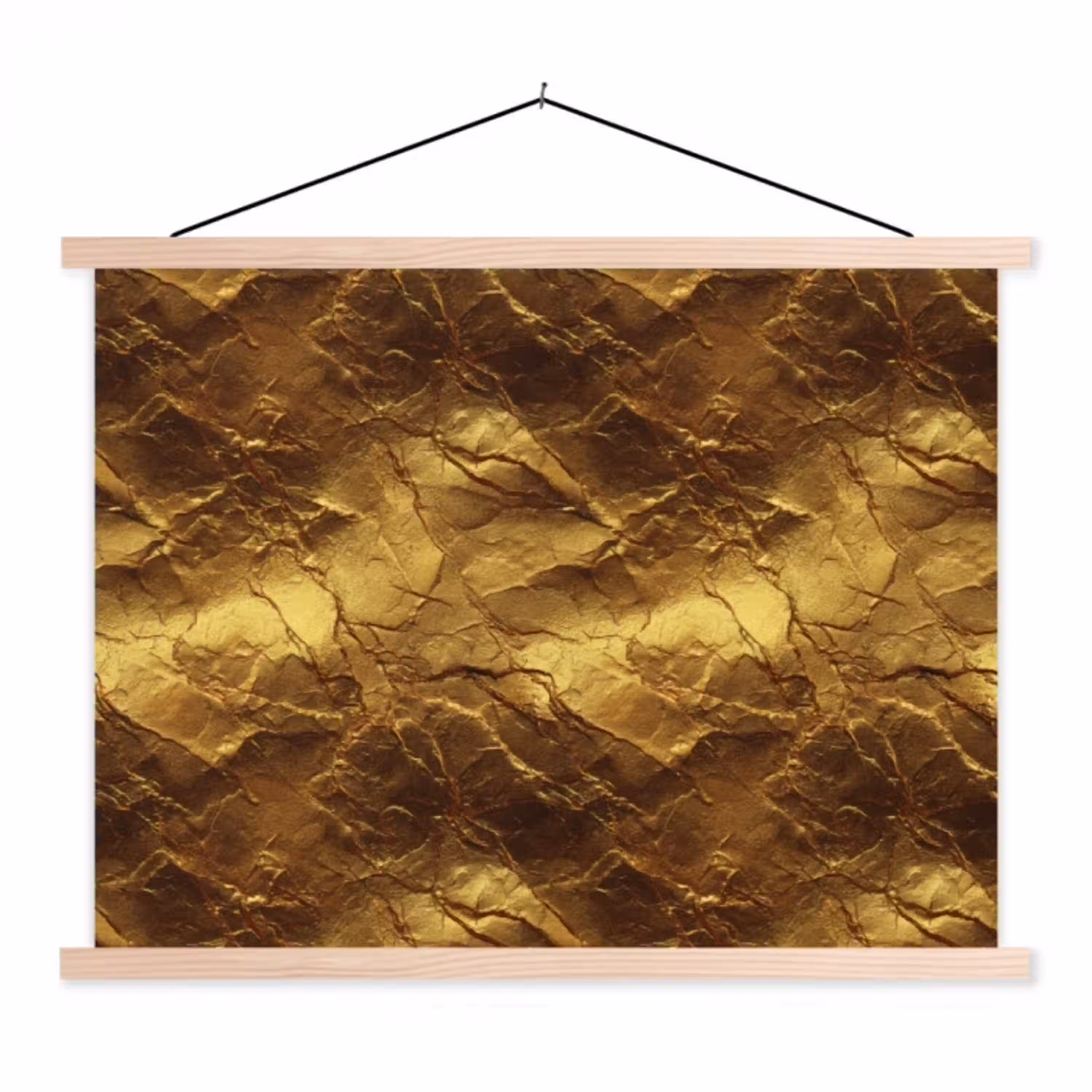 Bladgoud - Textuur  - Goud textielposter latten blank klein 122 -3d