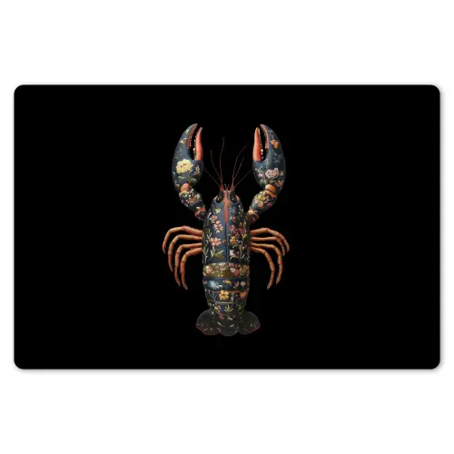 Kreeft - Zwart - Bloemenpatroon - Artistiek Placemat vinyl groot -zzsfeer1_Kitchenyeah-website