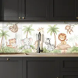 Dieren - Jungle - Pastel keuken achterwand 2 middel -sfeer1